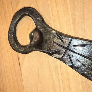 Hand Forged Steel Bottle Opener Rugged Reliable Iron Bottle Popper Gift For Fathers Day Unique Forged Man Present