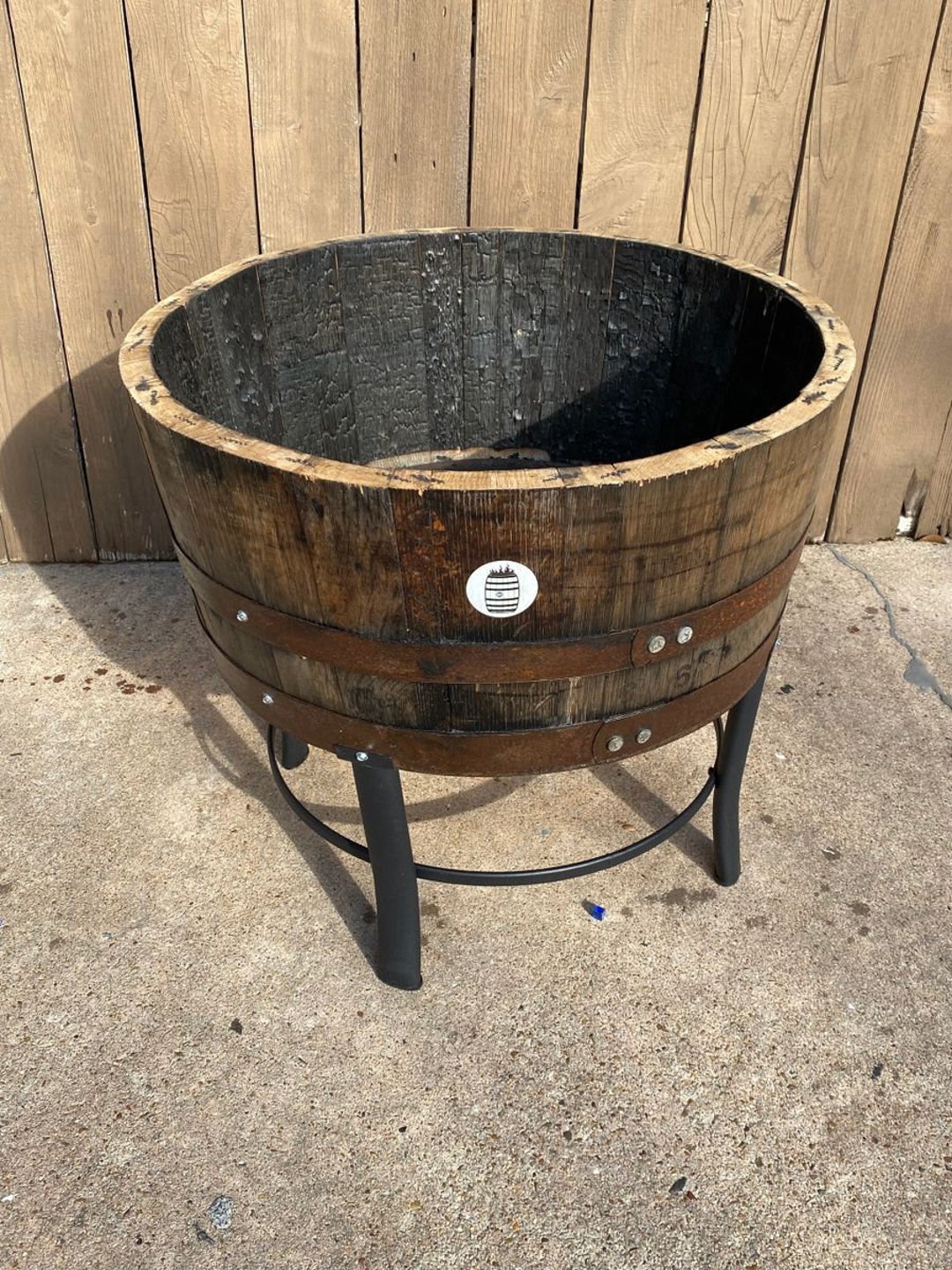 Raised Whiskey Barrel Planter Etsy