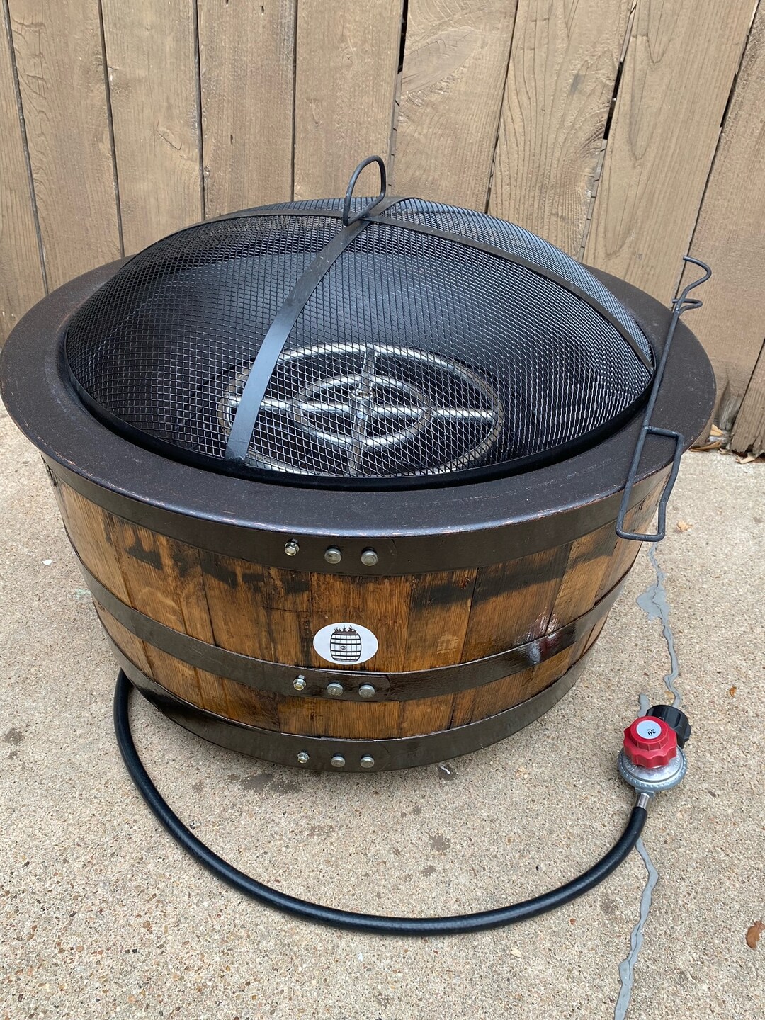 Low Boy Whiskey Barrel Fire Pit propane Etsy