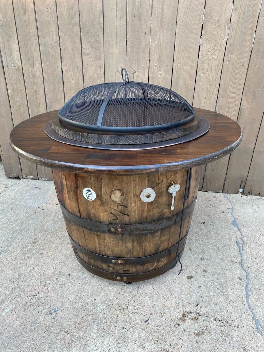 The 27 Whiskey Barrel Fire Pit propane or Natural Gas Etsy