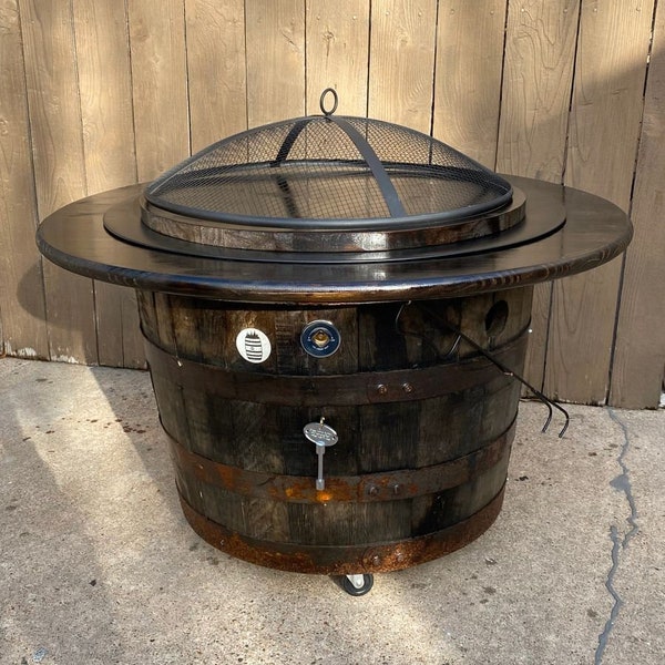 The 22 - Whiskey Barrel Fire Pit (Propane or Natural Gas)