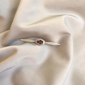 Antique Art Deco Brooch with 14k Gold and Garnet