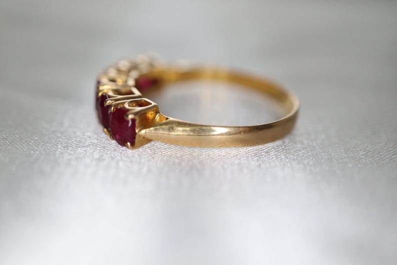 Natural Ruby 18k Solid Yellow Gold Ring image 4