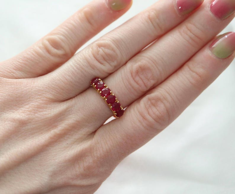 Natural Ruby 18k Solid Yellow Gold Ring image 1