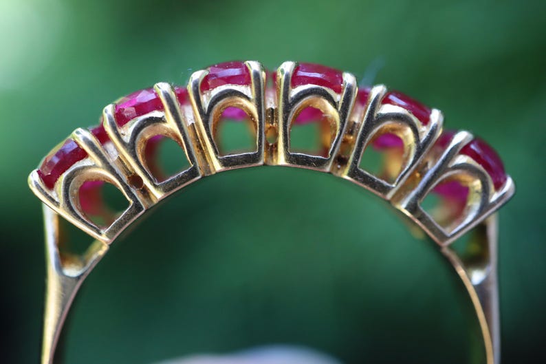 Natural Ruby 18k Solid Yellow Gold Ring image 13