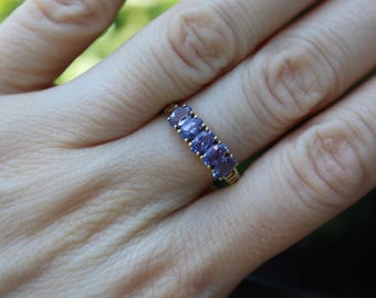 Iolite and 9k Solid Yellow Gold Ring