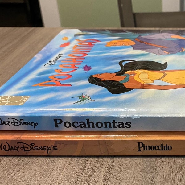 Oversized Disney Books / Vintage / Pinocchio / Pocahontas