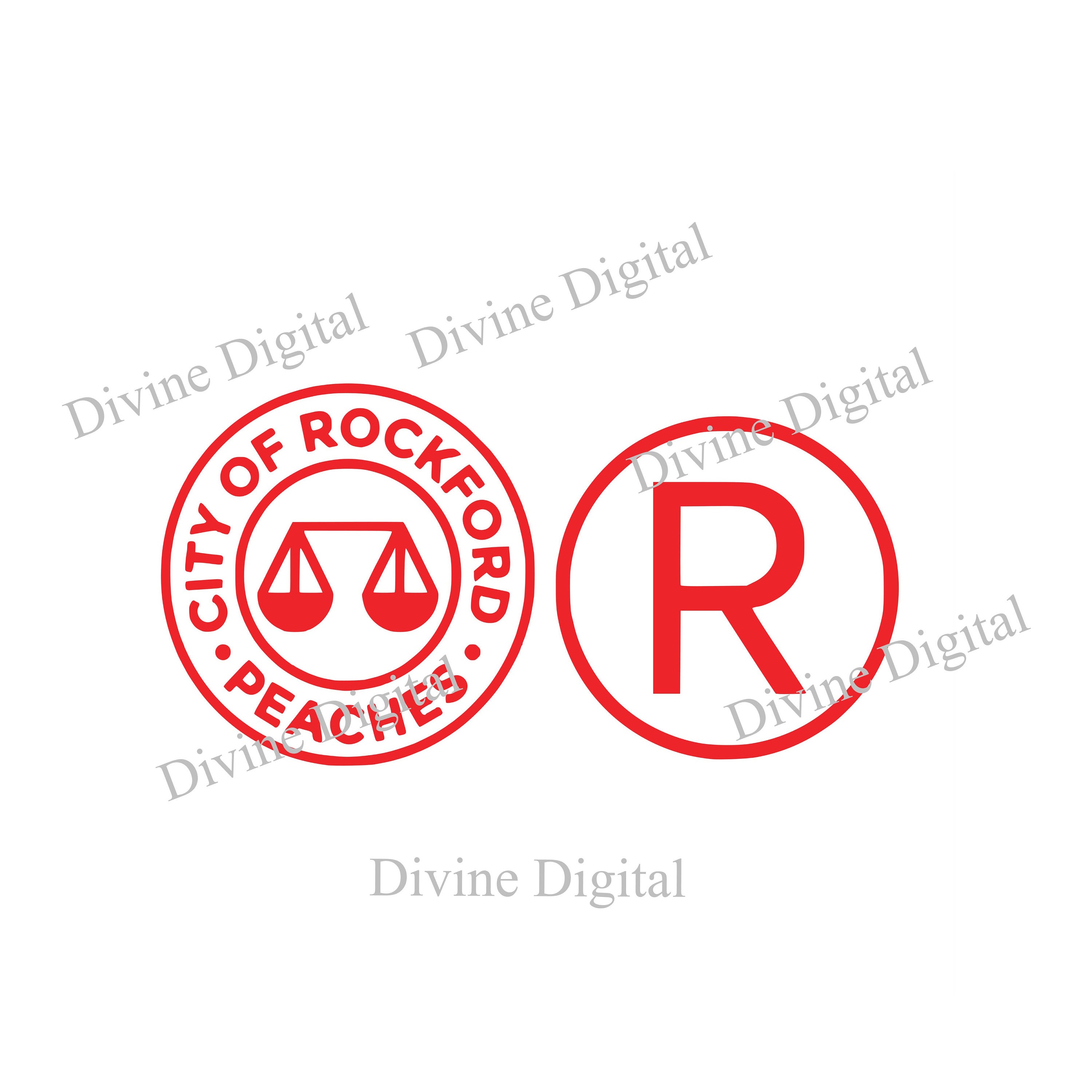 Rockford Peaches League of Their Own Logo SVG Cut File for 