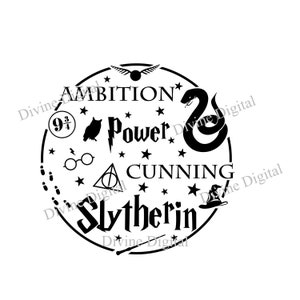 Slytherin Emblem Outline Svg, Harry Potter House Crest Svg, - Inspire Uplift