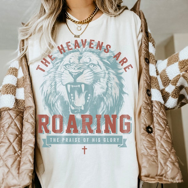 Boho Christian Shirts The Heavens Are Roaring Christian TShirts Bible Verse Shirt Trendy Christians T Shirts Jesus Apparel Faith Based Shirt