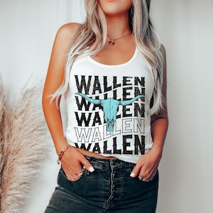 Wallen Tank Top Western Graphic Tee Western Shirts Gift for Her Morgan Wallen Tank Top Western Racerback Country Roads Country Music Shirt