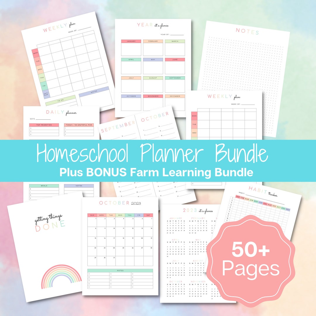 2023-2024 Homeschool Planner, Printable Homeschool Planner, Homeschool ...