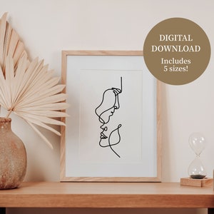 Man & Woman Line Art Print Instant Download Printable Wall - Etsy