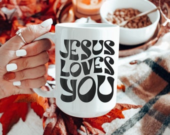 Christian Coffee Mug Jesus Loves You Christian Gifts Bible Verse Coffee Mug 15oz Coffee Cup Religious Gifts Coffee Tea Cup Gift for Her