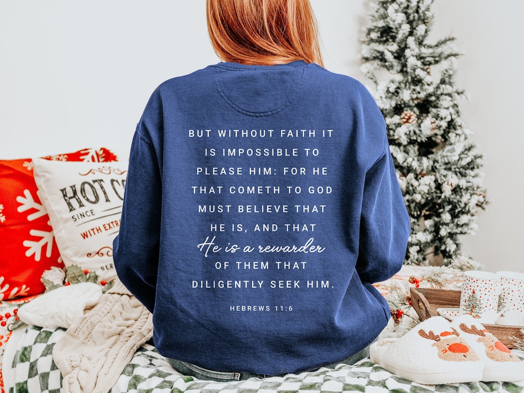 Christian Sweatshirts Comfort Colors KJV Bible Verse Sweatshirt