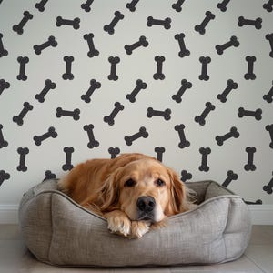 Hundeknochen-Tapete Haustier-Peel-and-Stick-Tapete Hundefriseur-abnehmbare Tapete Veterinär-Tapete Doggy-Kindertagespflege-Tapete-Hundezüchter