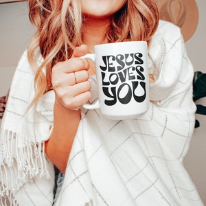 Mug Drôle 'Jesus Loves You C*nt' - Céramique Blanc 300 Ml, Cadeau Personnalisable