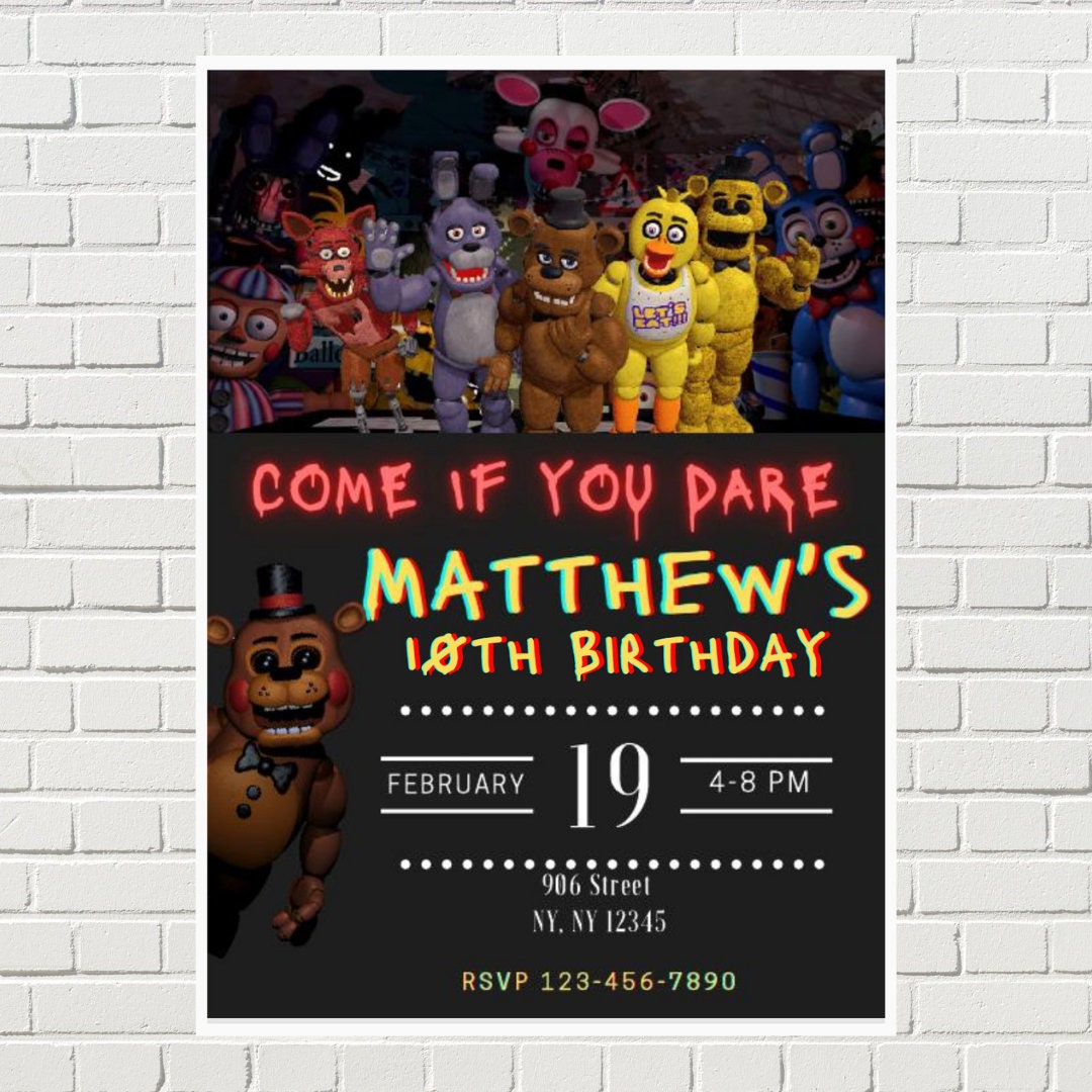 Five Nights at Freddy's Digital Invite - Etsy