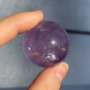 Beautiful Natural Amethyst Sphere with Rainbow!