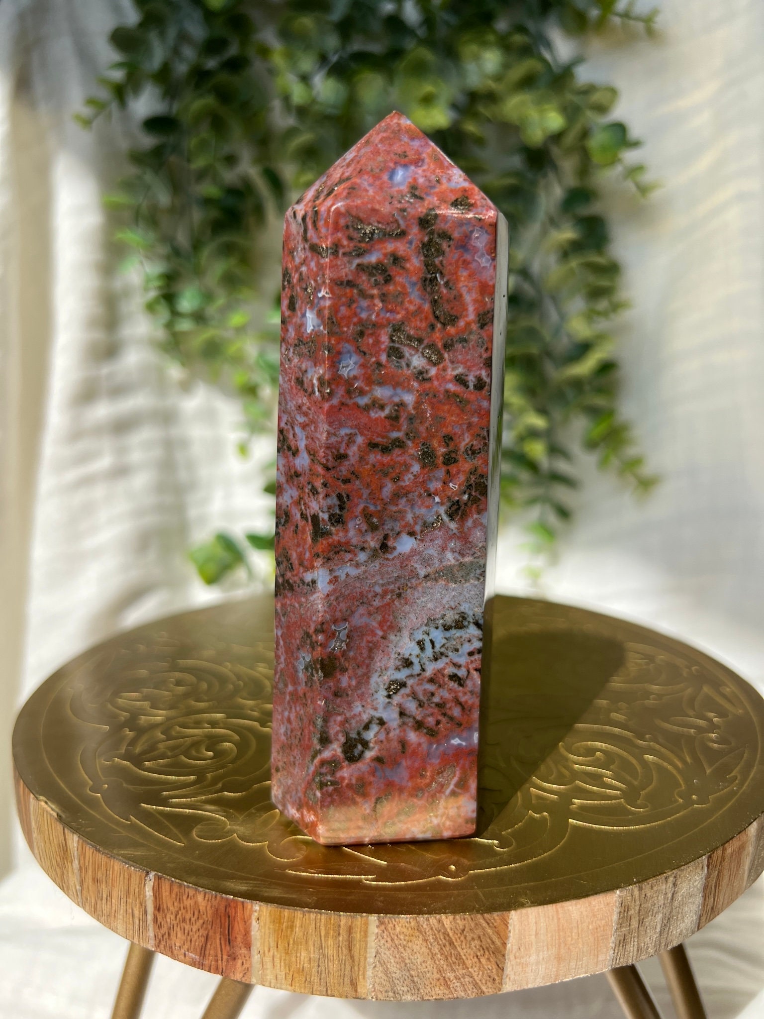 Beautiful Red Sea (ocean) Jasper Tower, Red Jasper Crystal Tower