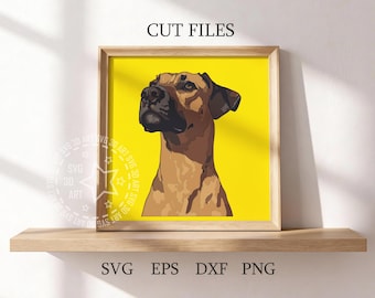 Rhodesian Ridgeback 3D Shadow Box SVG, Layered Dog Art Cut File (Digital Download)
