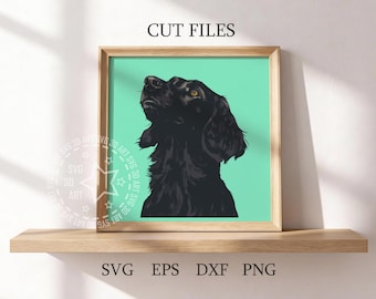 Flat-Coated Retriever 3D Shadow Box SVG, Layered Laser Cut File (Digital Download)
