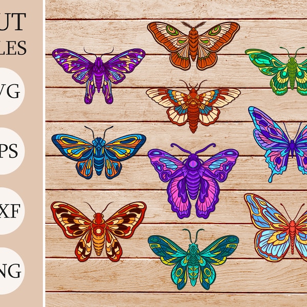 Layered Butterfly 3d Shadow Box SVG, Set of 10 Layered Butterflies, Moth 3d Files For Cricut, Cardstock SVG, Laser cut