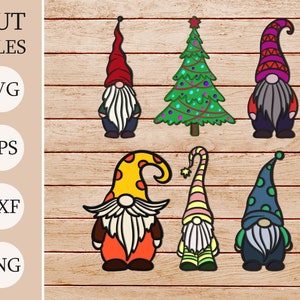 Weihnachtszwerge 3d Shadow Box SVG, Layered-Dateien für Cricut, Cardstock SVG