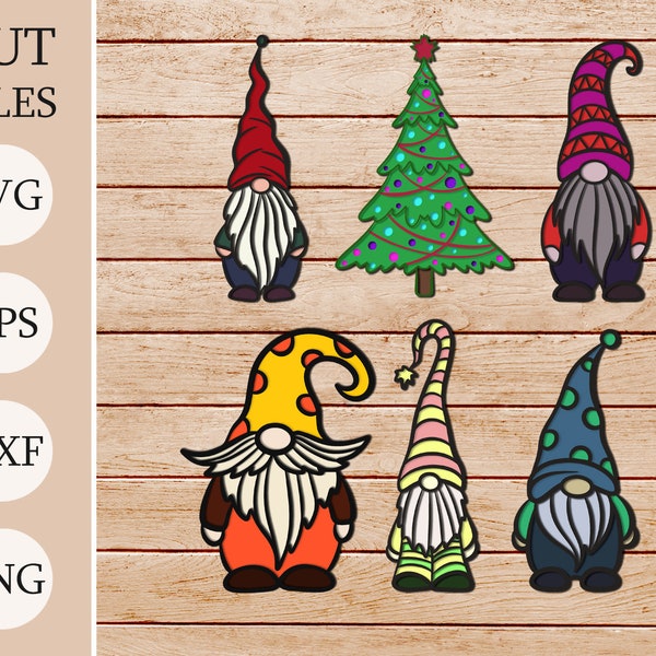 Christmas Dwarfs 3d Shadow Box SVG, Layered Files For Cricut, Cardstock SVG Christmas Dwarfs 3d Shadow Box SVG, Layered Files For Cricut, Cardstock SVG