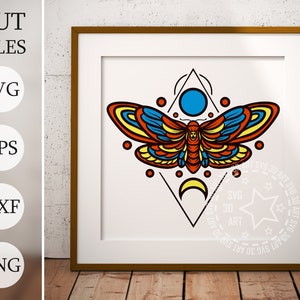 Cicade 3D Shadow Box SVG, gelaagde bestanden voor Cricut, Cardstock SVG, lasergesneden DXF, minimalistisch