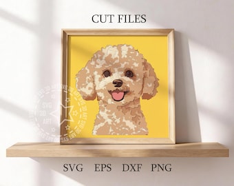 Miniature Poodle 3D Shadow Box SVG, Layered Dog Art, Pet Memorial File (Digital Download)