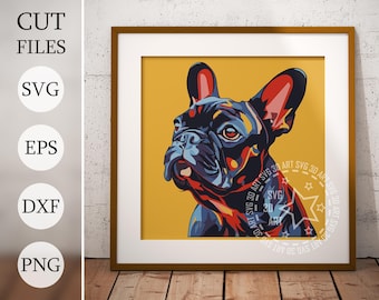 French Bulldog 3D Shadow Box SVG: Pet Memorial Gift, Laser Cut File