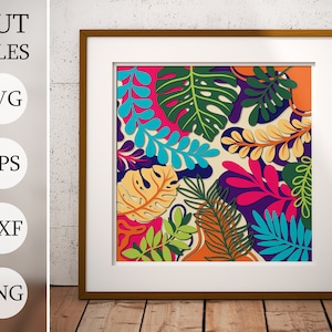 Feuilles de verdure multicolores 3D Shadow Box SVG, fichiers en couches pour Cricut, papier cartonné SVG, découpé au laser