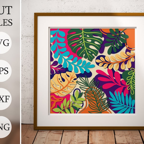 Multicolored Greenery Leaves 3d Shadow Box SVG, Layered Files For Cricut, Cardstock SVG, Laser cut Multicolored Greenery Leaves 3d Shadow Box SVG, Layered Files For Cricut, Cardstock SVG, Laser cut