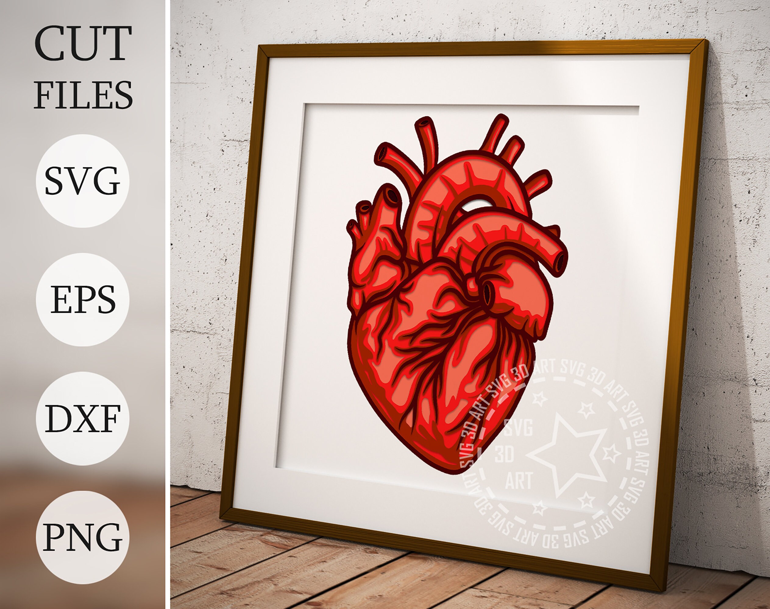 Heart 3D Shadow Box SVG: Layered Mandala, Cricut Laser Cut File - Etsy