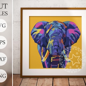 Scatola ombra 3D elefante africano SVG, progetti Cricut, laser svg, file tagliati al laser, scatola ombra animale, file dxf