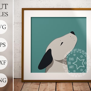 Chien mignon 3d Shadow Box SVG, cadeau pour animal de compagnie, projets Cricut, cadeau commémoratif pour animal de compagnie, svg laser, fichiers découpés au laser, boîte d'ombre animal