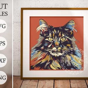 Maine Coon Katze 3d Shadow Box SVG, Haustier Geschenk, Cricut Projekte, Haustier Gedenkgeschenk, Laser Cut Dateien, Laser Cut Dateien