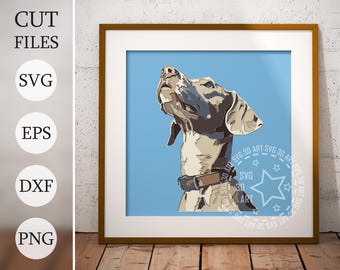 Weimaraner dog 3D Shadow Box SVG: Pet Memorial Gift (Digital Download), laser cut files