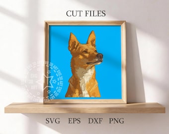American Dingo Dog 3D Shadow Box SVG, Layered Laser Cut File (Digital Download)