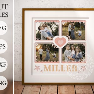 Family Gallery Shadow Box SVG – Layered Cut Files for Cricut & Laser | Home Wall Art | Photo Display Frame Template