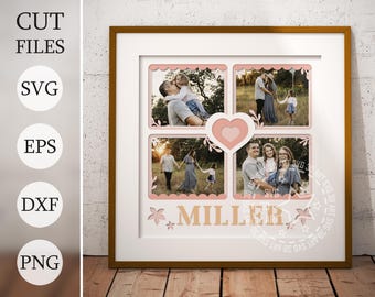 Family Photo Shadow Box SVG: Layered Home Decor, Cricut Laser Cut File