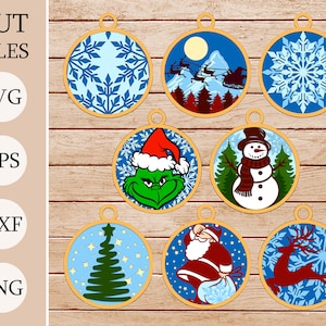 Christmas Layered Ornament, 3d Christmas Shadow Box SVG, Layered Files For Cricut, Winter Cardstock SVG, Laser cut DXF