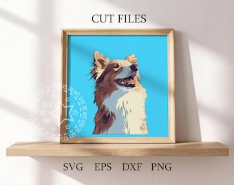 Shetland Sheepdog 3D Shadow Box SVG, Layered Laser Cut Art (Digital Download)