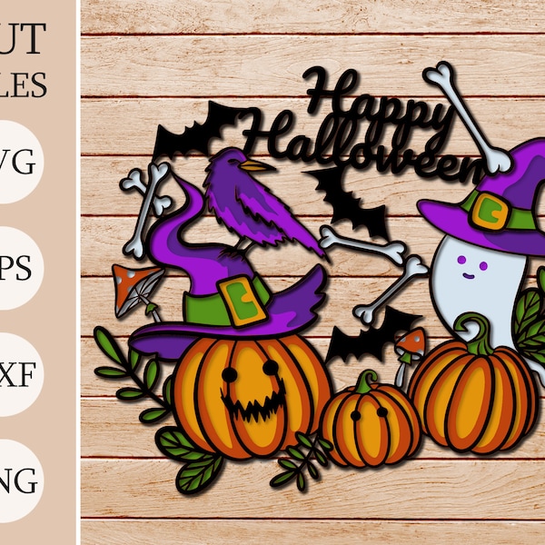 Pumpkin Halloween Ghost 3d Shadow Box SVG, Layered Files For Cricut, Cardstock SVG, Laser cut Pumpkin Halloween Ghost 3d Shadow Box SVG, Layered Files For Cricut, Cardstock SVG, Laser cut