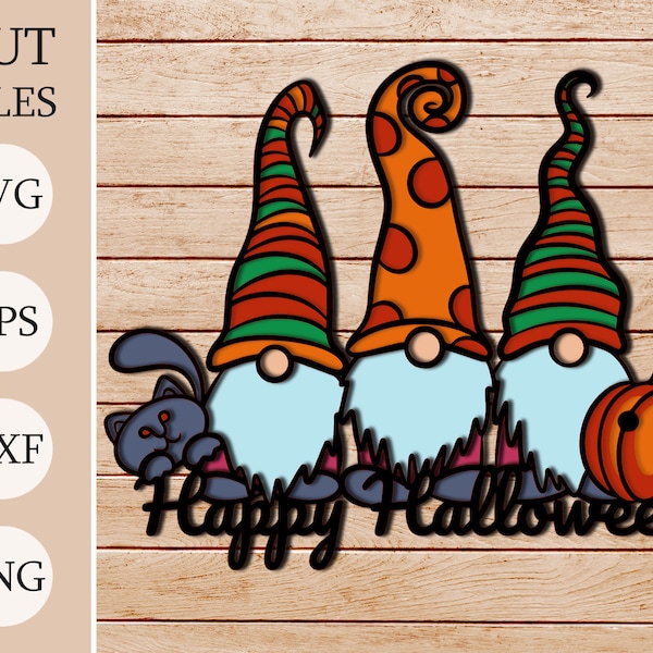 Halloween Dwarfs Pumpkin 3d Shadow Box SVG, Layered Files For Cricut, Cardstock SVG, Laser cut