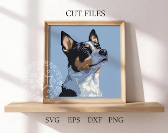 Australian Cattle Dog 3D Shadow Box SVG, Blue Heeler Layered Cut File (Digital Download)