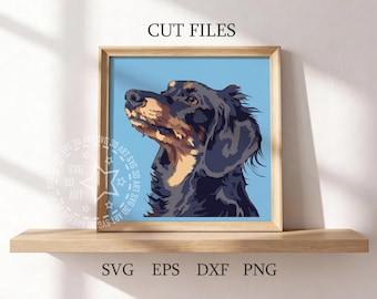 Long Haired Dachshund 3D Shadow Box SVG, Layered Pet Memorial Art (Digital Download)