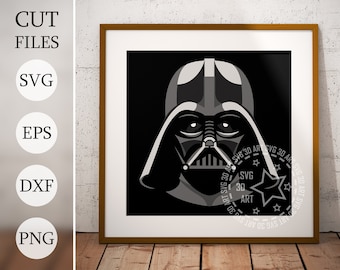 Darth Vader 3D Shadow Box SVG: file Mandala tagliato al laser (download digitale)