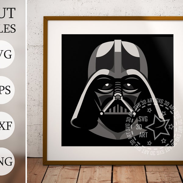 Star wars 3d Shadow Box SVG, Layered Files For Cricut, dv Cardstock SVG, Mandala darth, vader Laser cut